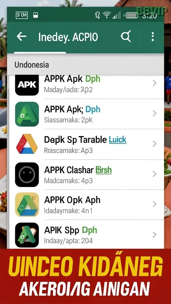 Cuplikan layar BG777 — menu navigasi
